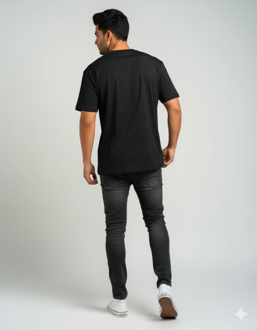 Signature Black Oversized Tee – Premium Street Basic