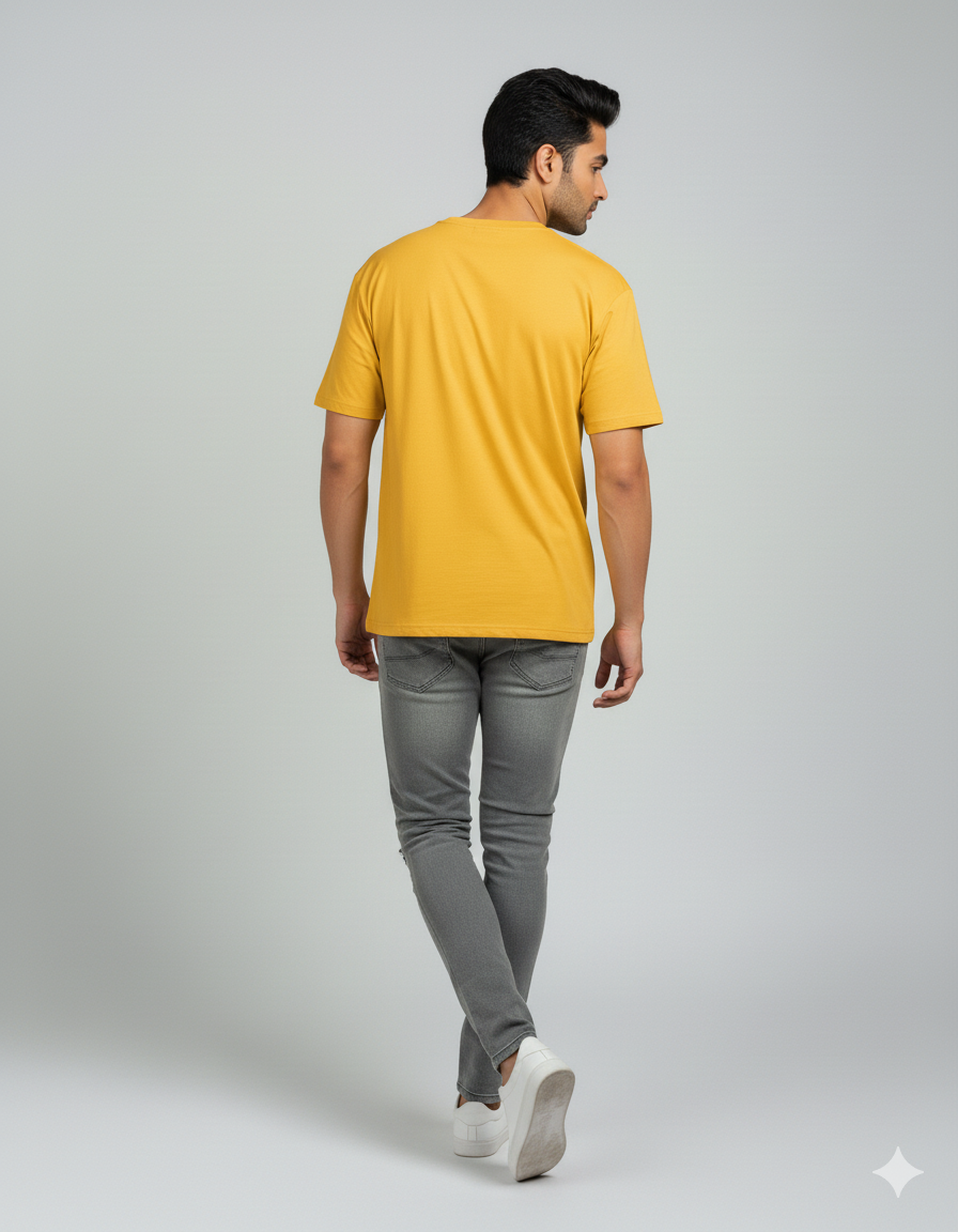 Premium Core Oversized Tee – Mustard Yellow