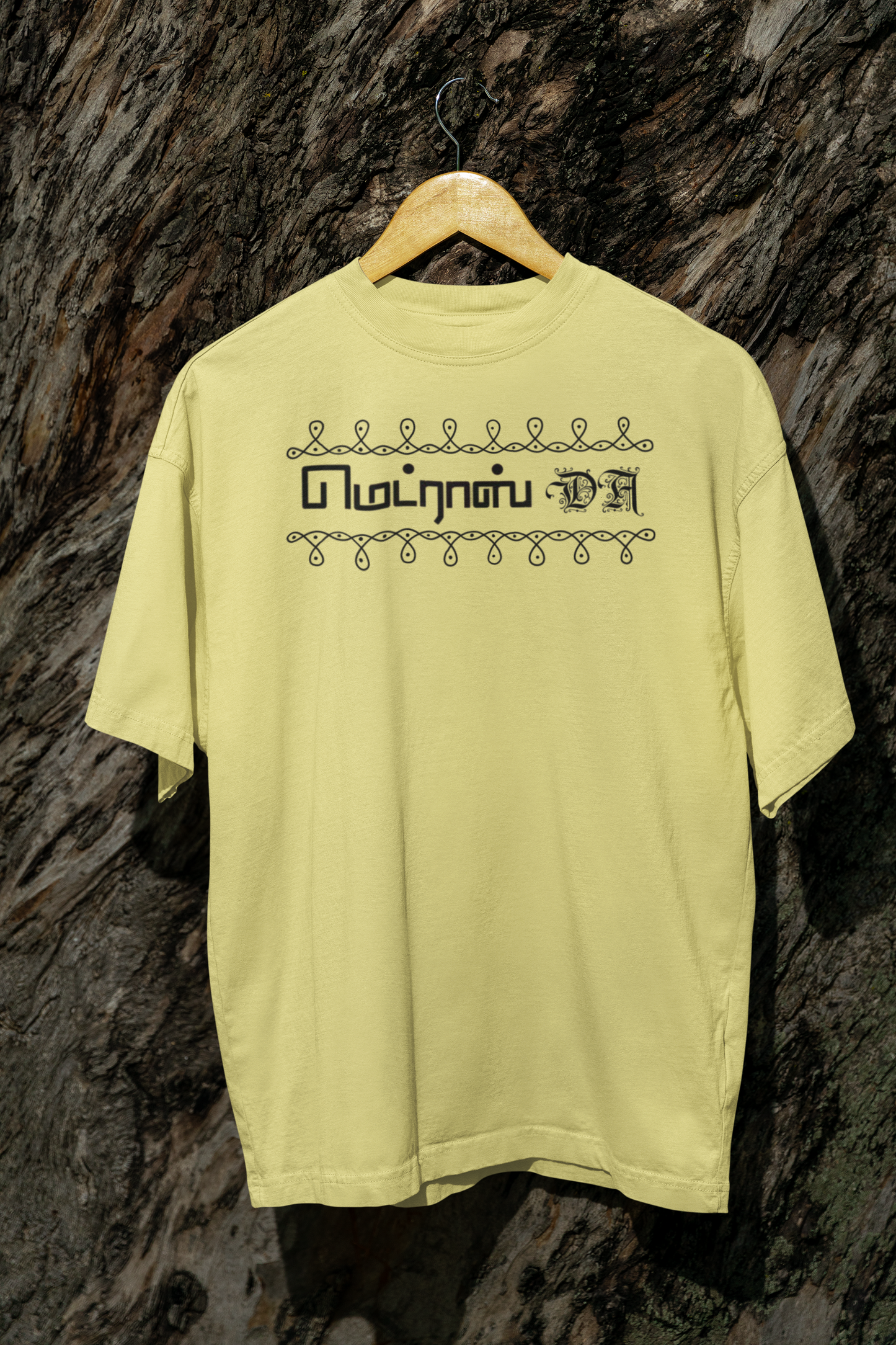 Tamil Heritage Oversized Tee – Ancient Script Edition