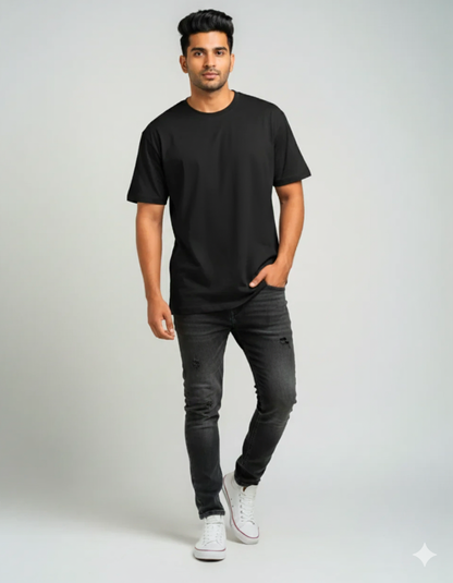 Signature Black Oversized Tee – Premium Street Basic