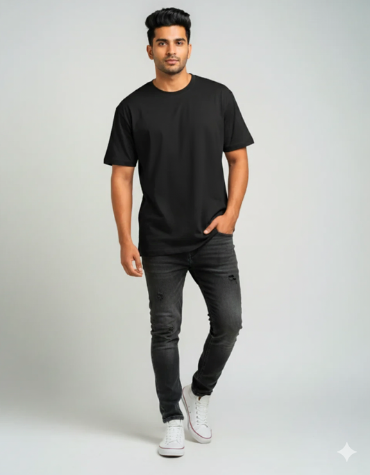 Signature Black Oversized Tee – Premium Street Basic