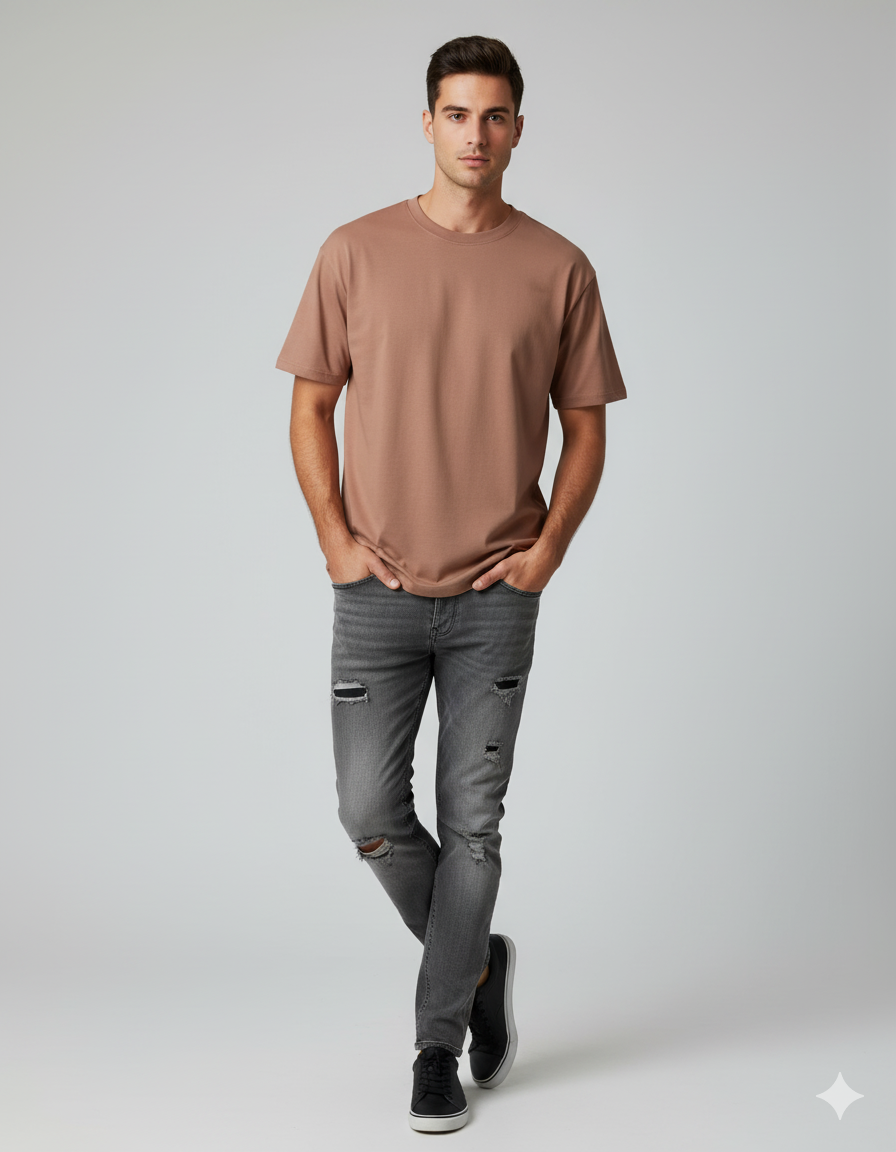 Essential Oversized T-Shirt – Mocha Brown Edition