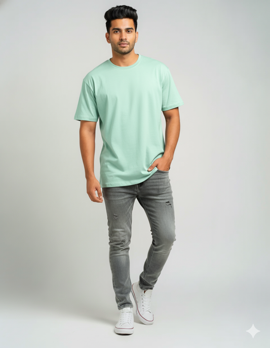 Signature Basic Oversized T-Shirt – Breeze Green