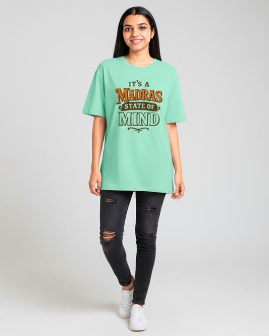 Madras State of Mind Oversized Tee – Classic Mint Edition